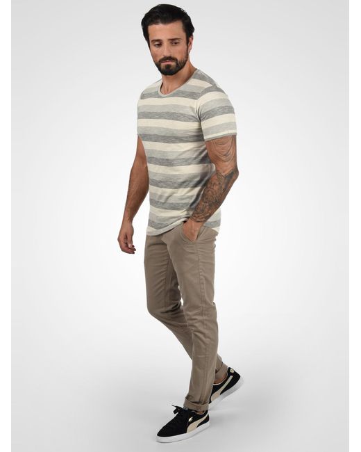 Solid Rundhalsshirt 'thicco' in Gray für Herren