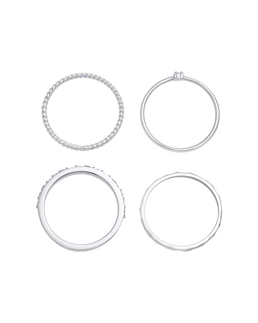 Elli Jewelry Metallic Ring Set Kristall