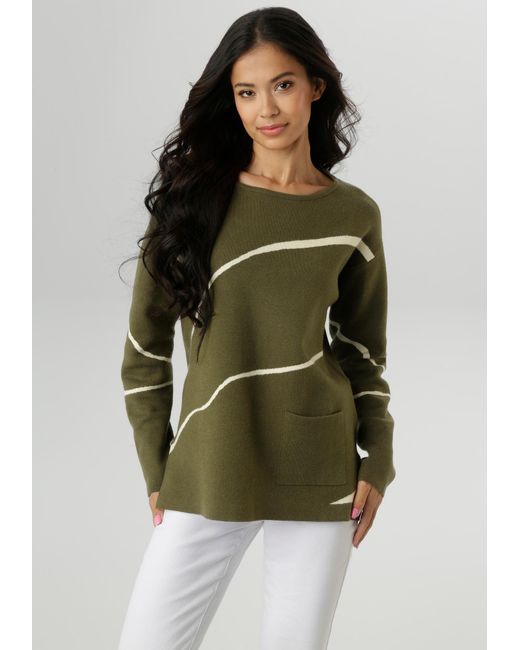 Aniston SELECTED Green Pullover