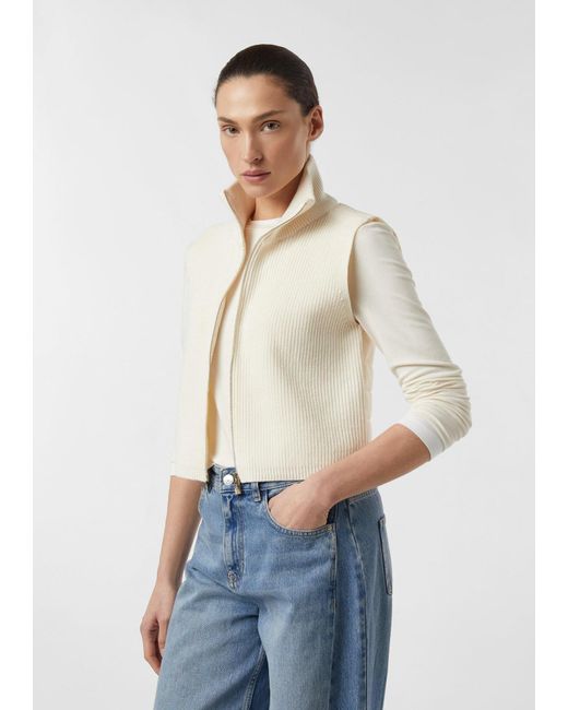 Comma, White Strickjacke