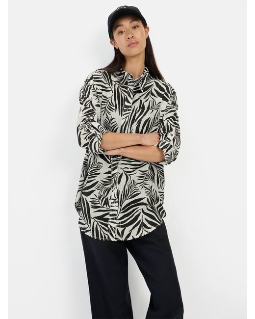 Camel Active Gray Hemdbluse Mit Blumenprint Aus Baumwolle
