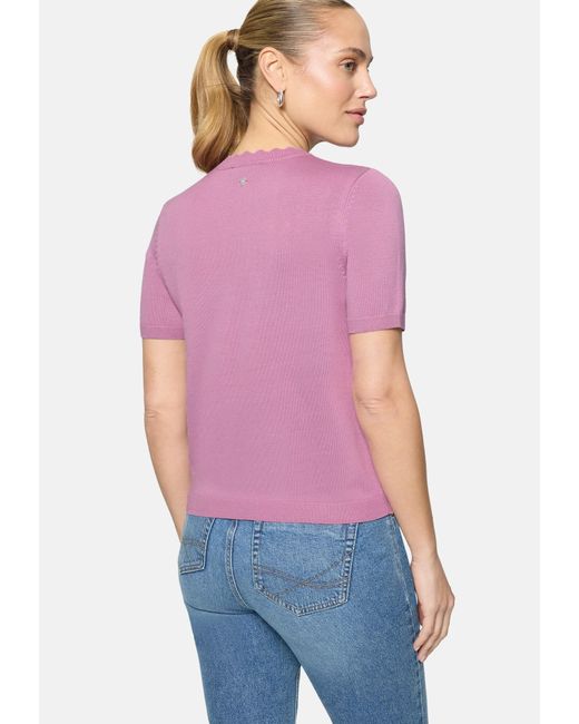 Zero Pink Kurzarmpullover Mit Wellensaum