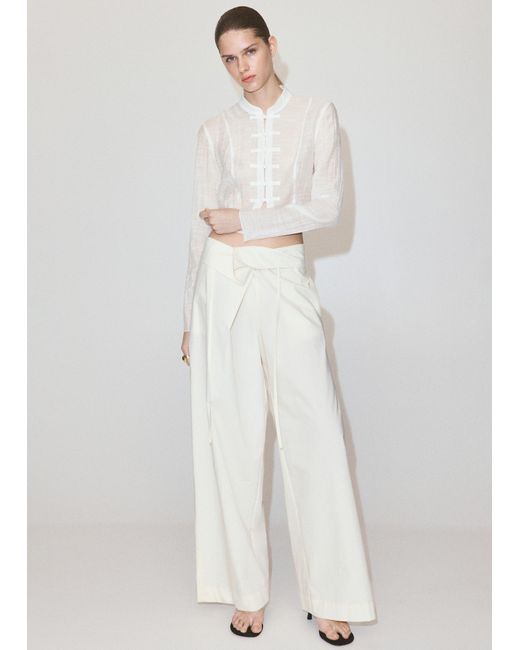 Mango White Bluse Mandarin
