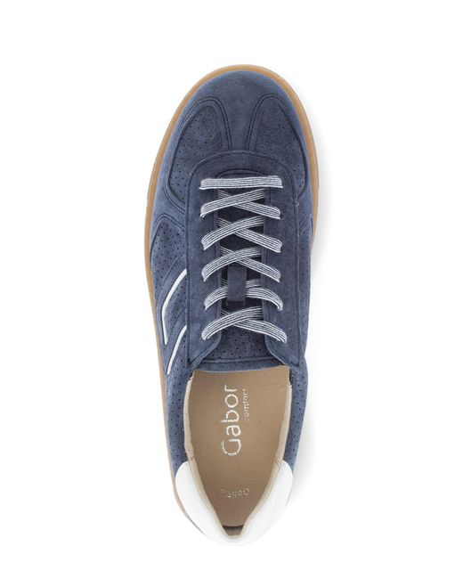 Gabor Blue DAVOS Sneaker, Freizeitschuh, Halbschuh, Schnürschuh mit Lochmuster, Weite H
