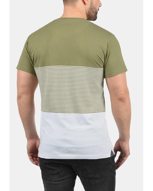 Solid Gestreiftes T-Shirt Malte Mit Brusttasche in Green für Herren