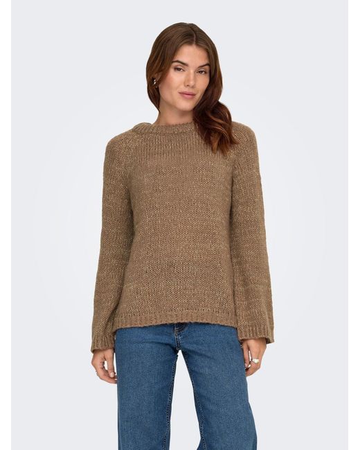 ONLY Brown Pullover Shine