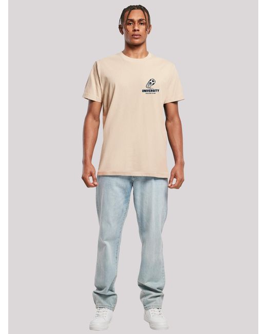 F4NT4STIC T-Shirt University Soccer Club Classic Minimalist in Natural für Herren