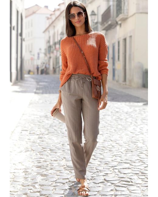 Lascana Orange Pullover