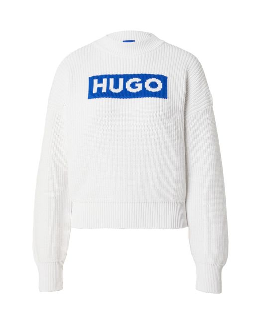 HUGO White Pullover 'sloger'