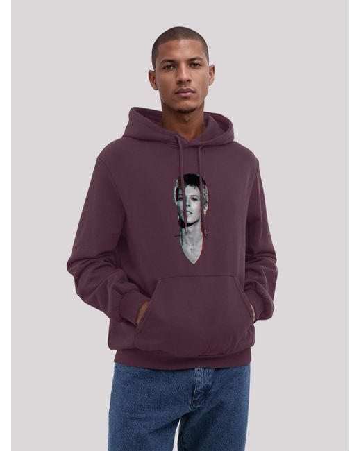 F4NT4STIC Sweatshirt Tv Times Pop Star David Bowie Portrait 1977 in Purple für Herren