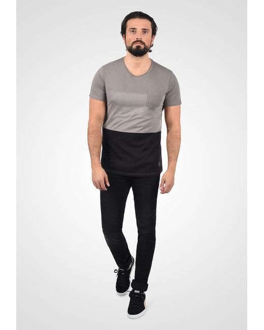 Solid T-Shirt Mingo in Gray für Herren