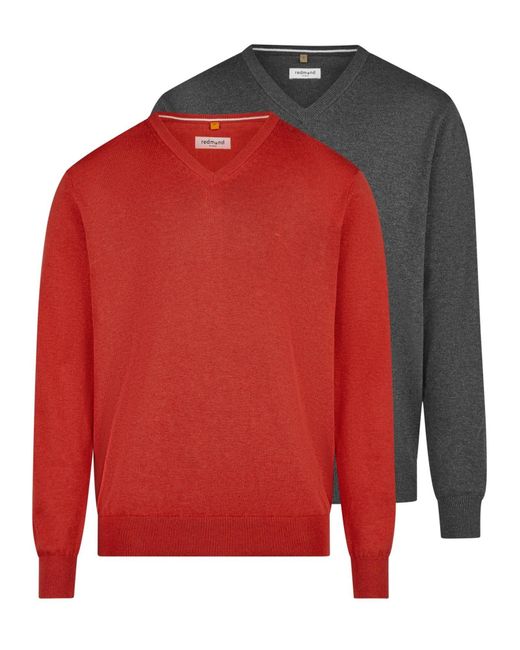 Redmond Pullover Basic in Red für Herren