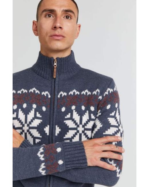 Solid Strickcardigan 'noran' in Blue für Herren