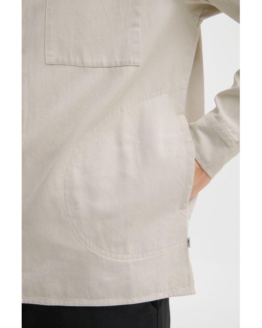 Solid Langarmhemd in Natural für Herren