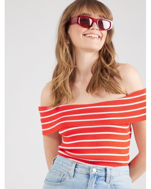Monki Red Stricktop
