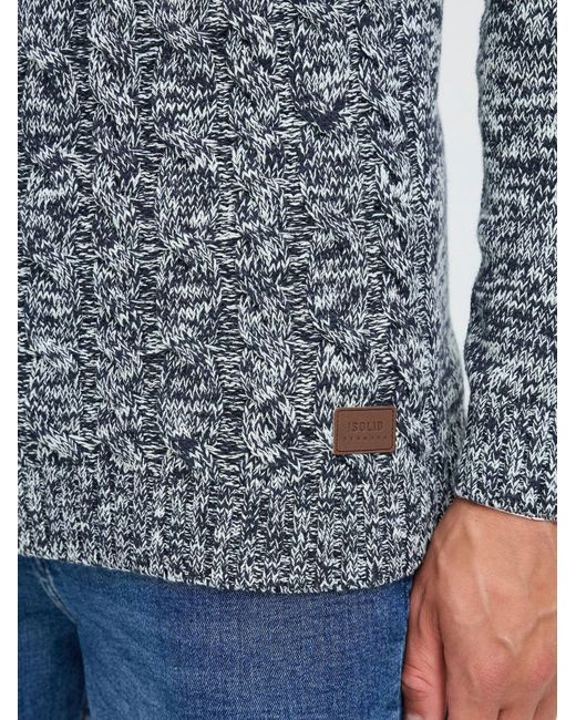 Solid Pullover Sdrichart in Blue für Herren