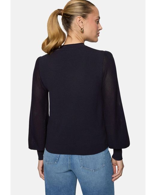 Zero Blue Pullover Mit Hohem Kragen