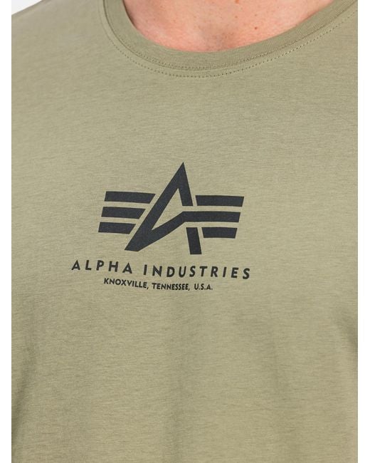 Alpha Industries Shirt Basic Mid Logo in Green für Herren