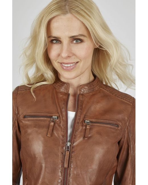 7eleven Brown Lederjacke Sesanny