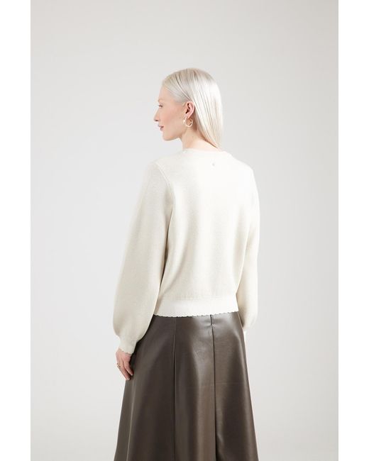 Numph White Pullover Bir Solid