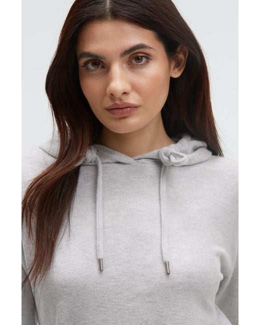 SOCCX Gray Hoodie Aus Flauschstrick