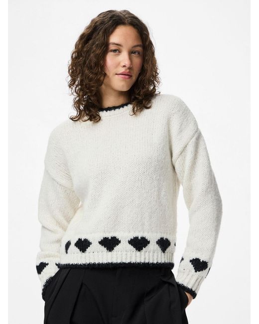 Pieces White Pullover