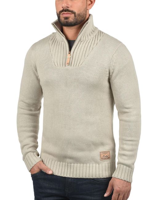 Solid Strickpullover Petro in White für Herren