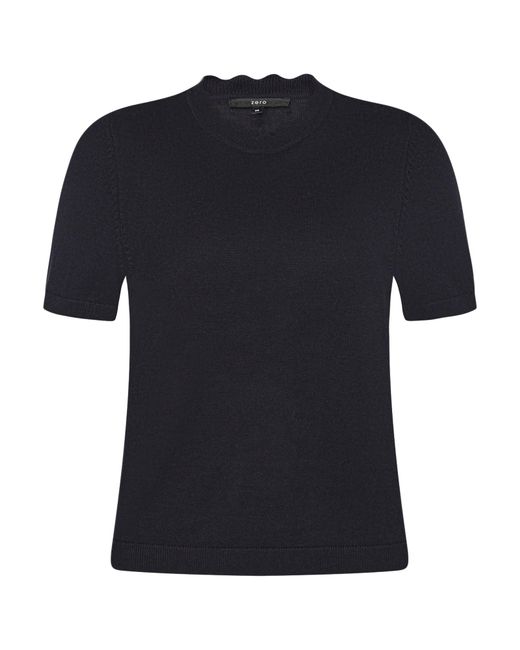 Zero Black Strickpullover Mit Wellenstruktur