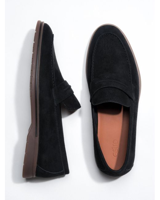 ESTRO Mokassin 52-6-30 in Black für Herren