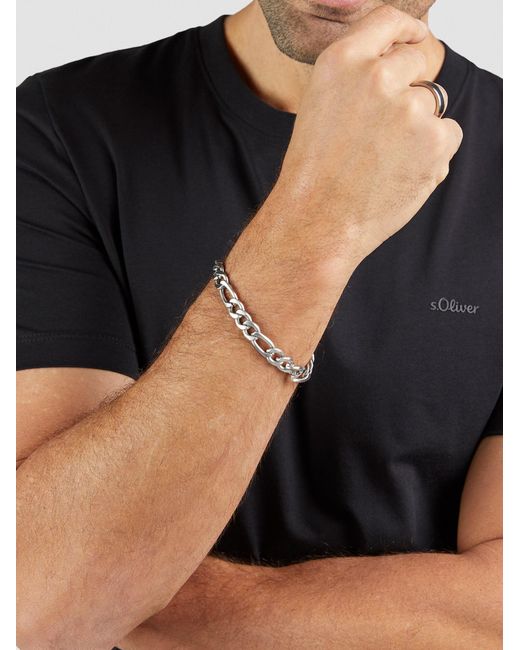 S.oliver Armband Chunky in Metallic für Herren