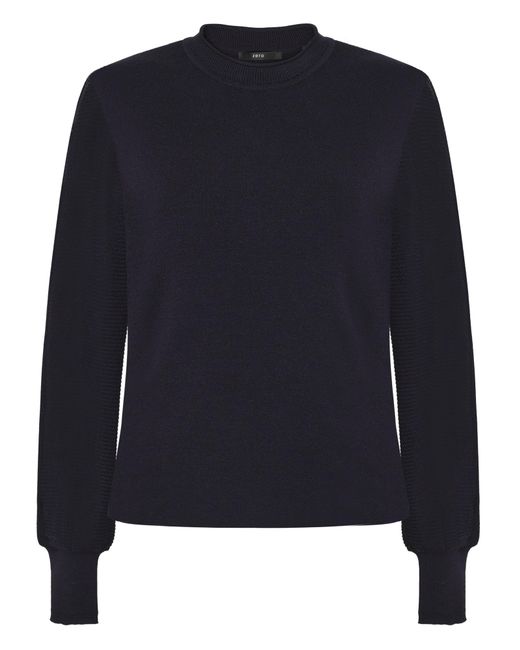 Zero Blue Pullover Mit Hohem Kragen