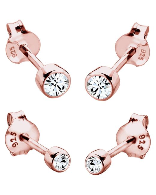 Elli Jewelry Pink Ohrstecker Set Kristall