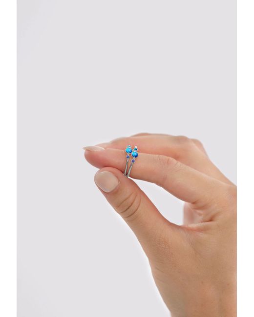 Elli Jewelry Blue Ring Opal, Verlobungsring, Vintage