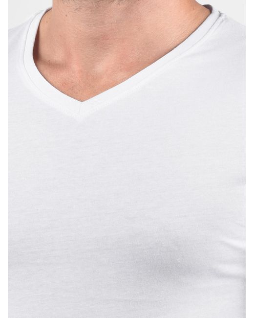 Solid V-shirt 'basil' in Blue für Herren