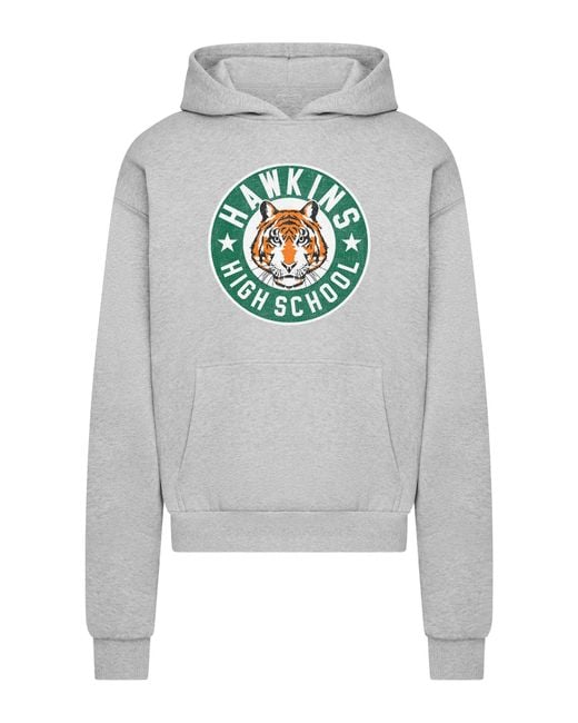 Merchcode Sweatshirt Stranger Things Hawkins Tigers in Gray für Herren