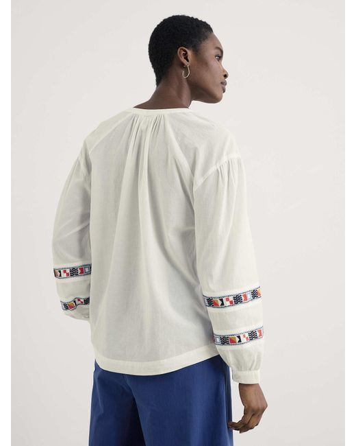 Seasalt Cornwall White Bluse 'Weaving Sea'