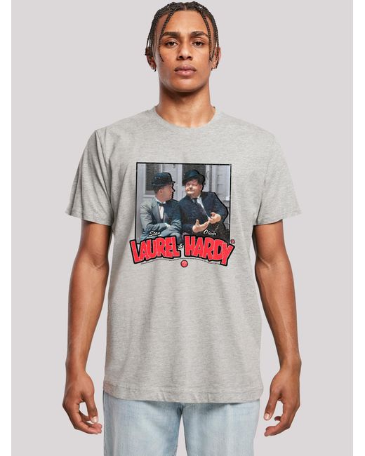 F4NT4STIC T-Shirt Stan Laurel & Oliver Hardy Comedy Duo in Gray für Herren