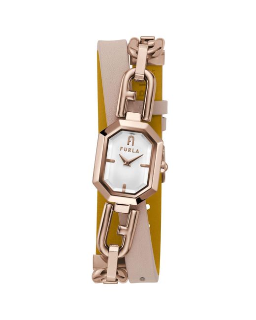 Furla Metallic Analoguhr Octagonal