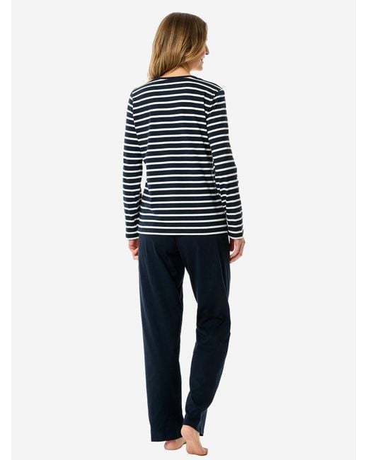 Schiesser Blue Pyjama Casual Essentials