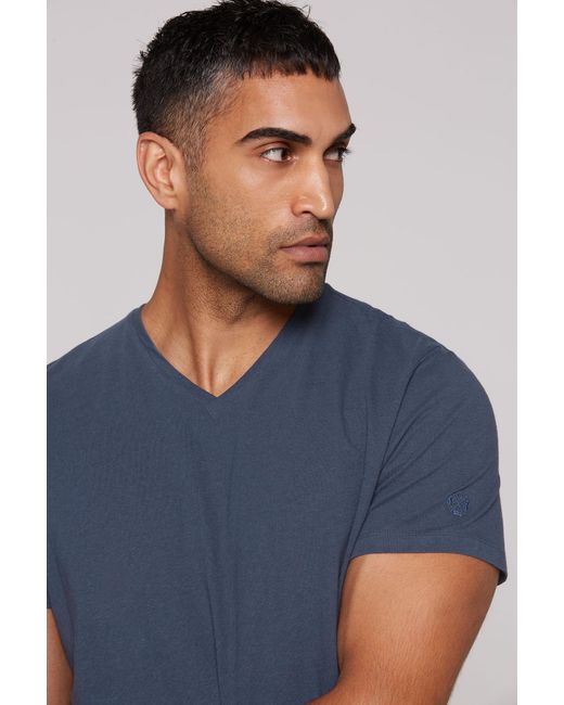 CMPD Basic T-Shirt Mit V-Neck in Blue für Herren