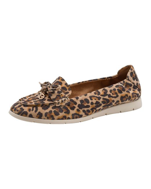 Tamaris Brown Aus Leder kein Absatz 1-24621-46 Slipper TOUCH-IT