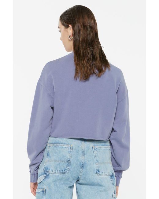 Harlem Soul Blue Lo-La Cropped Sweatshirt Printed