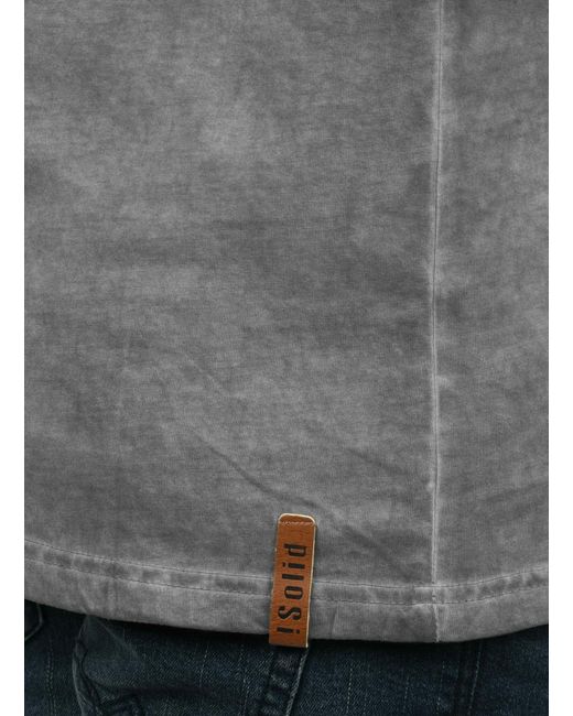 Solid Langarmshirt Timur in Gray für Herren