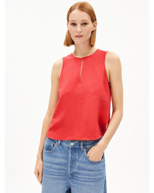 ARMEDANGELS Red Bluse Rafalaa Lino