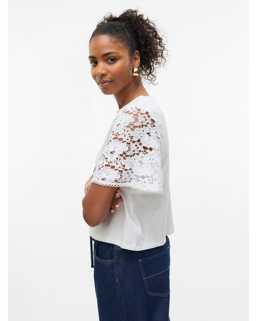 Vero Moda White Kurzarmshirt VMPANNA 2/4 TOP JRS