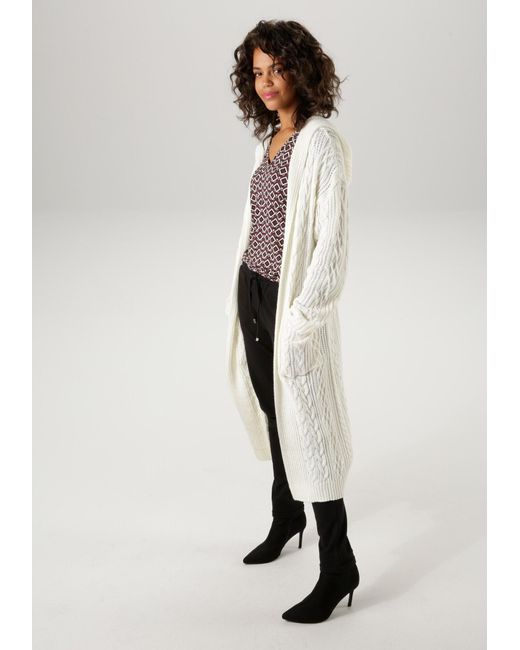 Aniston CASUAL White Strickjacke