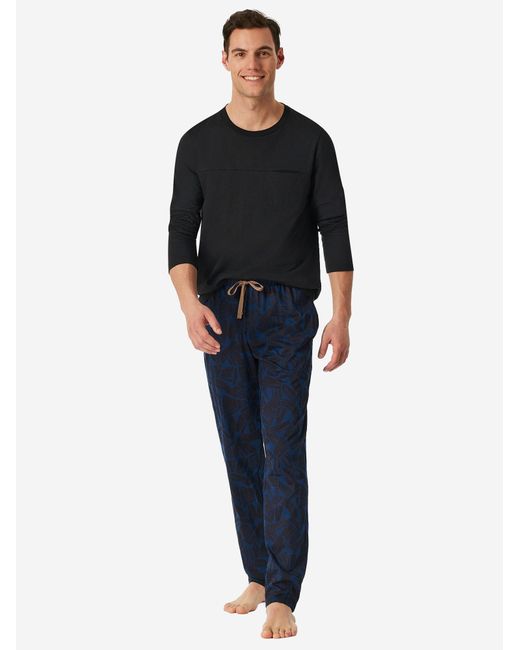 Schiesser Pyjamahose Mix Relax in Blue für Herren