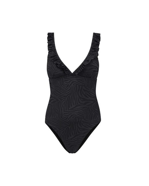 Shiwi Black Badeanzug 'Ruffle'