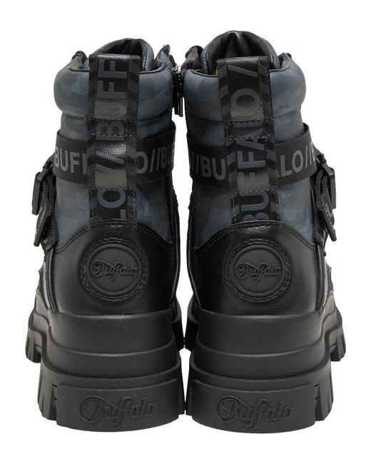 Buffalo Black Schnürstiefelette Aspha