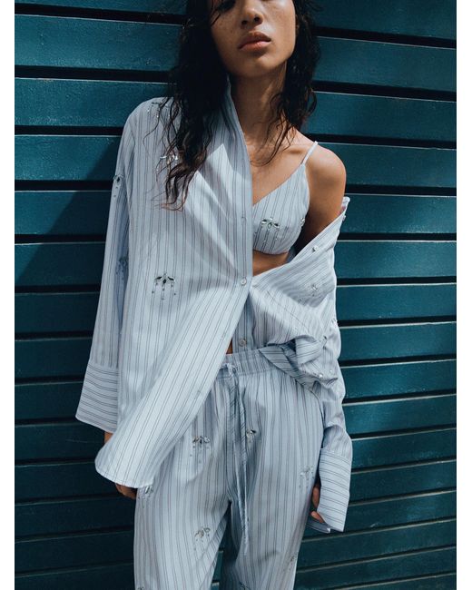Mango Blue Bluse